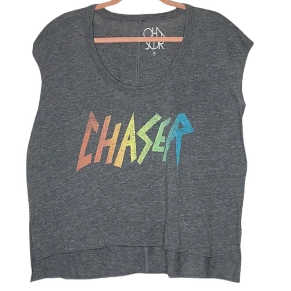 NWT Chaser Muscle Tank Top w/ Rainbow Retro Letters Sz. S